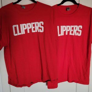 Set of 2 XL LA Clippers Red T-shirts